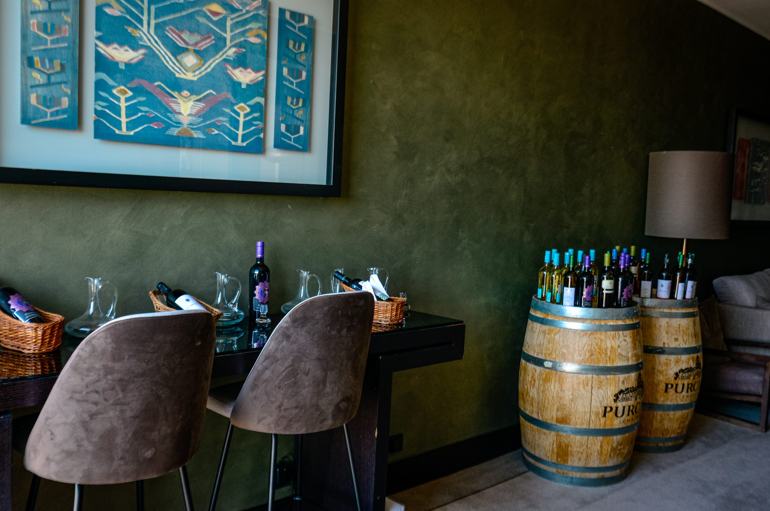 Wine corner with Romanian art