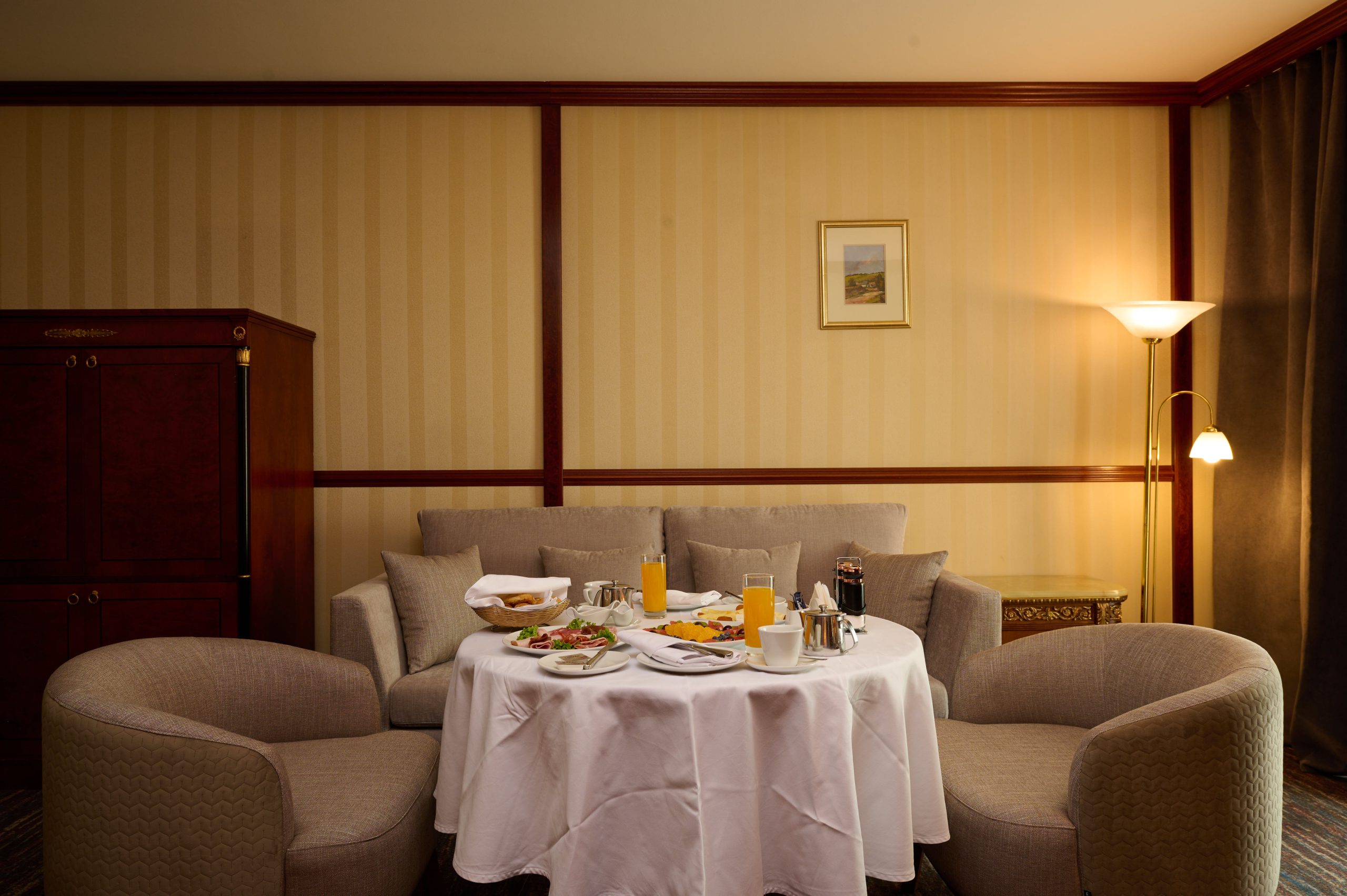 In-room breakfast in a suite