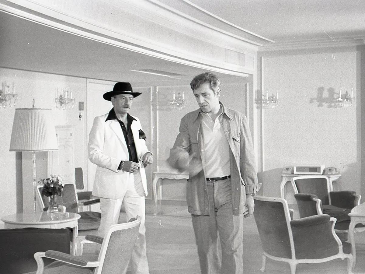 Black and white film scene
