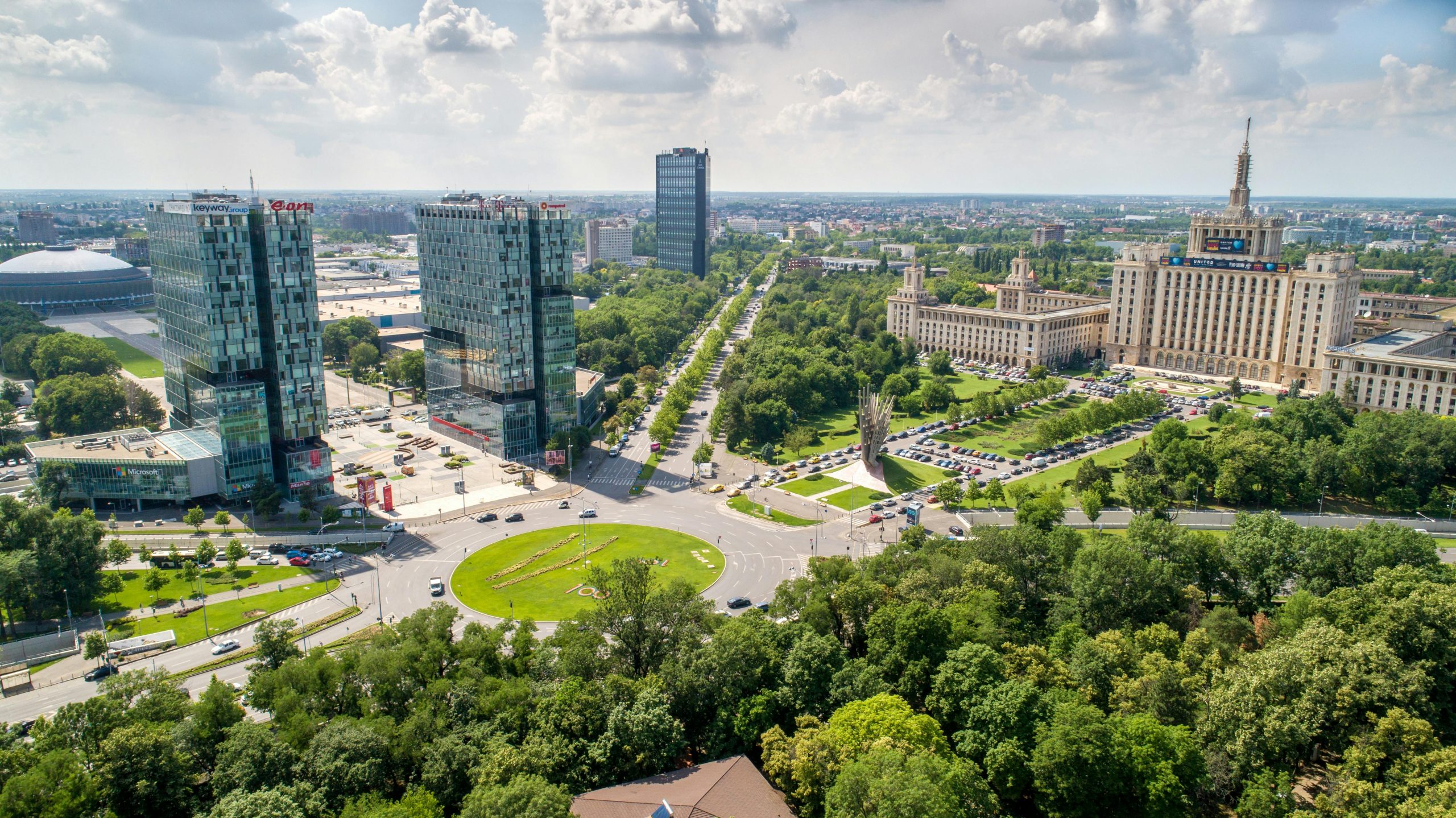 Aerial view of Bucharest